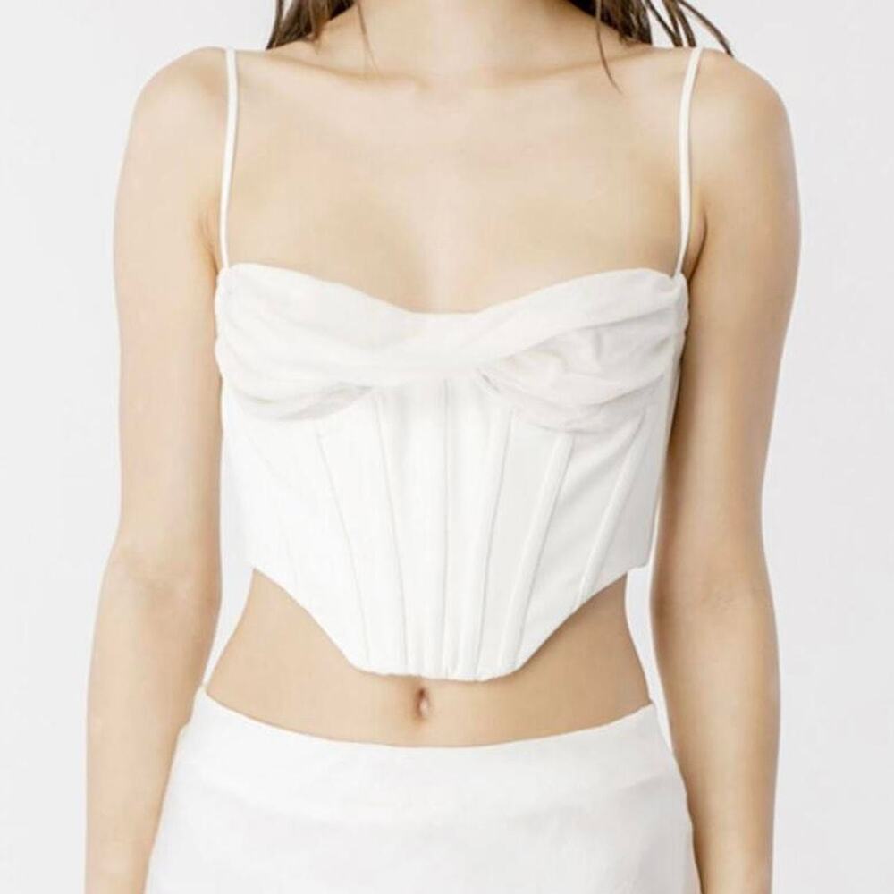 Bardot White Crop Top